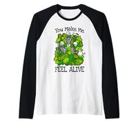 Me Haces Sentir Vivo, Amante de Las Plantas, Esqueleto, Jardinero gótico Camiseta Manga Raglan