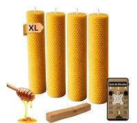 ME HECHIZAS TU® Kit Ritual con Velas de Miel XL |100% Cera Pura de Abeja + Palo Santo | 4 Velas Artesanales Aroma Miel | Incluye QR con Ritual Abundancia y Prosperidad (Días 11 y 22) | 100% Natural