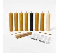 ME HECHIZAS TU® Kit Ritual Velas de Miel Pura de Abeja con Palo Santo - 8 Velas (6 Miel,1 Negra,1 Blanca) para Abundancia y Limpieza Energética - Artesanales con Guía Digital para Días 11 y 22