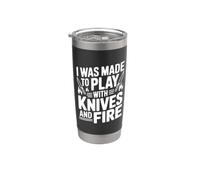 Me hicieron jugar con cuchillos y fuego Vaso térmico de acero inoxidable de doble pared