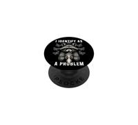 ME IDENTIFICO como UN Problema Humor de Mapache PopSockets PopGrip Adhesivo