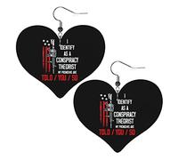Me identifico como un teórico de la conspiración Los pronombres se le dicen así que los pendientes de cuero para las mujeres cuelgan el pendiente del colgante del corazón de la gota con los regalos d