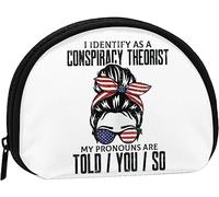Me identifico como un teórico de la conspiración Los pronombres se le Dicen así Que Monedero Monedero Mujeres y niñas Bolso de Moda Lindo Bolso de Cambio Titular de la Llave Monedero de Mujer Regalo