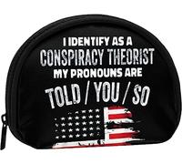 Me identifico como un teórico de la conspiración Los pronombres se le Dicen así Que Monedero Monedero Mujeres y niñas Bolso de Moda Lindo Bolso de Cambio Titular de la Llave Monedero de Mujer Regalo