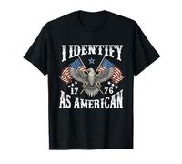 Me identifico como una Bandera Americana Patriot USA Eagle 1776 Camiseta
