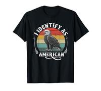 Me identifico como una Bandera Americana Patriot USA Eagle 1776 Camiseta