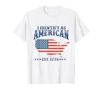 Me identifico como una Bandera Americana Patriot USA Eagle 1776 Camiseta