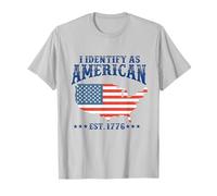 Me identifico como una Bandera Americana Patriot USA Eagle 1776 Camiseta