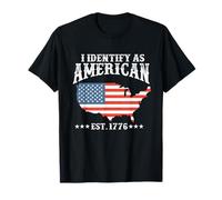 Me identifico como una Bandera Americana Patriot USA Eagle 1776 Camiseta
