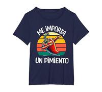 Me Importa Un Pimiento Camiseta, Mujer Tallas Grandes, Azul Marino, 6XL Grande