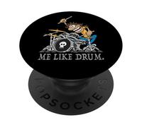 Me Like Drum Divertido diseño de Dibujos Animados para Bateristas PopSockets PopGrip Adhesivo