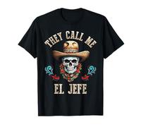 Me llaman El Jefe Cráneo Mexicano Divertido Cinco De Mayo Camiseta