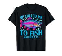 Me llamó a Pescar Mateo 4:19 Fe Pesca Cristiana Camiseta
