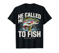 Me llamó a Pescar Mateo 4:19 Pesca Cristiana Camiseta