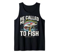Me llamó a Pescar Mateo 4:19 Pesca Cristiana Camiseta sin Mangas