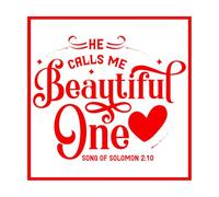 Me llamó hermosa caligrafía de versículos bíblicos cristianos. Pegatinas de pared 42x42cm Incluye kit de película de transferencia Rojo