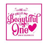 Me llamó hermosa caligrafía de versículos bíblicos cristianos. Pegatinas de pared 42x42cm Removible sin dejar pegamento Rosa roja