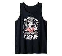 Me Looking For Who The Fuck Asked You Funny Retro Telescopio Camiseta sin Mangas