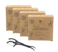 Me Mother Earth Vegan Biodegradable Dental Floss Picks (200 recuento) - Natural | Sostenible | Ecolgico | Flrossers dentales de carbn para un cuida