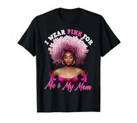 Me & My Mom Cáncer De Mama Mujer Negra Octubre Rosa Apoyo Camiseta