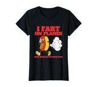 Me Pedo En Aviones Divertido Desquiciado Gen Z Meme Cringe Obsceno Camiseta gráfica económica, Mujer, Negro, XS