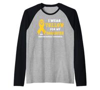Me Pongo Amarillo para mi Hija: Conciencia de la Endometriosis Camiseta Manga Raglan