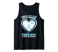 Me Pongo Azul Claro para mi Esposo Concientización sobre el cáncer de próstata Camiseta sin Mangas