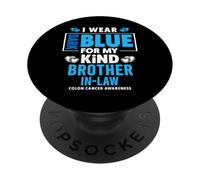 Me Pongo Azul Oscuro para mi cuñado Cáncer de Colon PopSockets PopGrip Adhesivo