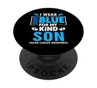 Me Pongo Azul Oscuro para mi Hijo Concientización sobre el cáncer de Colon PopSockets PopGrip Adhesivo