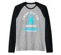Me Pongo Azul para la Conciencia de la Artritis Juvenil Camiseta Manga Raglan