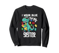 Me Pongo Azul para mi Hermana Dinosaurio Dino Concientización sobre el Autismo Sudadera