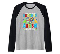 Me Pongo Azul para mi Hermano Concientización sobre el Autismo Niños autistas Camiseta Manga Raglan