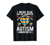 Me Pongo Azul para mi Hija Conciencia del Autismo Entender Camiseta