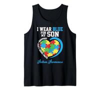 Me Pongo Azul para mi Hijo - Apoyo a los Padres de concienciación sobre el Autismo Camiseta sin Mangas