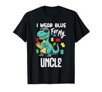Me Pongo Azul para mi tío Dinosaurio Dino Concientización sobre el Autismo Camiseta