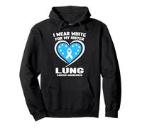 Me Pongo Blanco para la Conciencia del cáncer de pulmón de mi Hermana Sudadera con Capucha