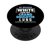 Me Pongo Blanco para la Conciencia del cáncer de pulmón de mi Nieta PopSockets PopGrip Adhesivo