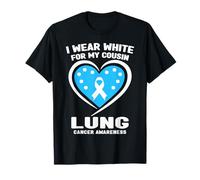 Me Pongo Blanco para la Conciencia del cáncer de pulmón de mi Primo Camiseta
