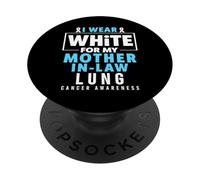 Me Pongo Blanco para la Conciencia del cáncer de pulmón de mi Suegra PopSockets PopGrip Adhesivo