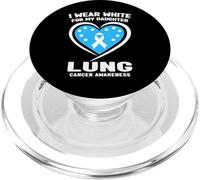 Me Pongo Blanco para mi Hija Concientización sobre el cáncer de pulmón PopSockets PopGrip para MagSafe