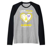 Me Pongo de Amarillo para concienciar a mi Nieta sobre el albinismo Camiseta Manga Raglan