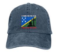Me Pongo De Pie Ante La Bandera De Las Islas Salomón Y Me Arrodillo Ante La Cruz. Hombres Mujeres Sombrero-Papá Clásica Gorra-Deportiva Algodón Gorras Vaquera para Caza Pesca Viaje