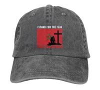 Me Pongo De Pie Ante La Bandera De Marruecos Y Me Arrodillo Ante La Cruz. Hombres Mujeres Protección Solar Gorras Algodón Gorra De Béisbol Peso Ligero Aire Libre Gorra para Caza Ciclismo Hip Hop