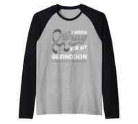 Me Pongo Gris para Que mi Nieto apoye la Conciencia de Parkinson Camiseta Manga Raglan