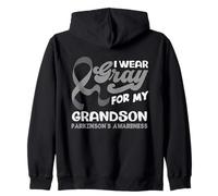 Me Pongo Gris para Que mi Nieto apoye la Conciencia de Parkinson Sudadera con Capucha