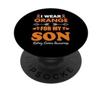 Me Pongo Naranja para la concienciación sobre el cáncer de riñón de mi Hijo PopSockets PopGrip Adhesivo
