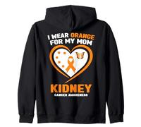 Me Pongo Naranja para la concienciación sobre el cáncer de riñón de mi Madre Sudadera con Capucha