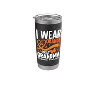 Me pongo naranja para mi abuela - Concientización sobre la leucemia Vaso térmico de acero inoxidable de doble pared