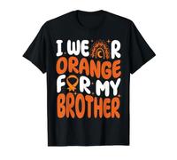 Me Pongo Naranja para mi Hermano Boho Rainbow Leucemia Supporter Camiseta gráfica económica, Hombre, Negro, XL