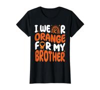 Me Pongo Naranja para mi Hermano Boho Rainbow Leucemia Supporter Camiseta gráfica económica, Mujer, Negro, XL